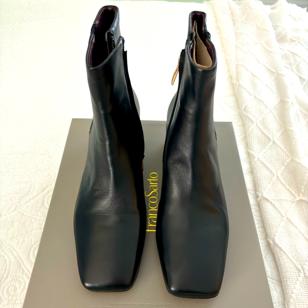 Franco Sarto Waxtona Ankle Bootie— Black Leather